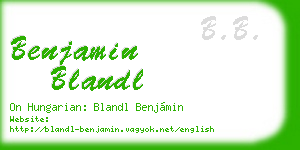 benjamin blandl business card