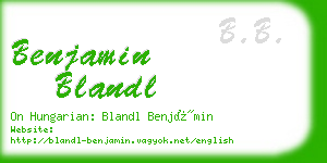 benjamin blandl business card